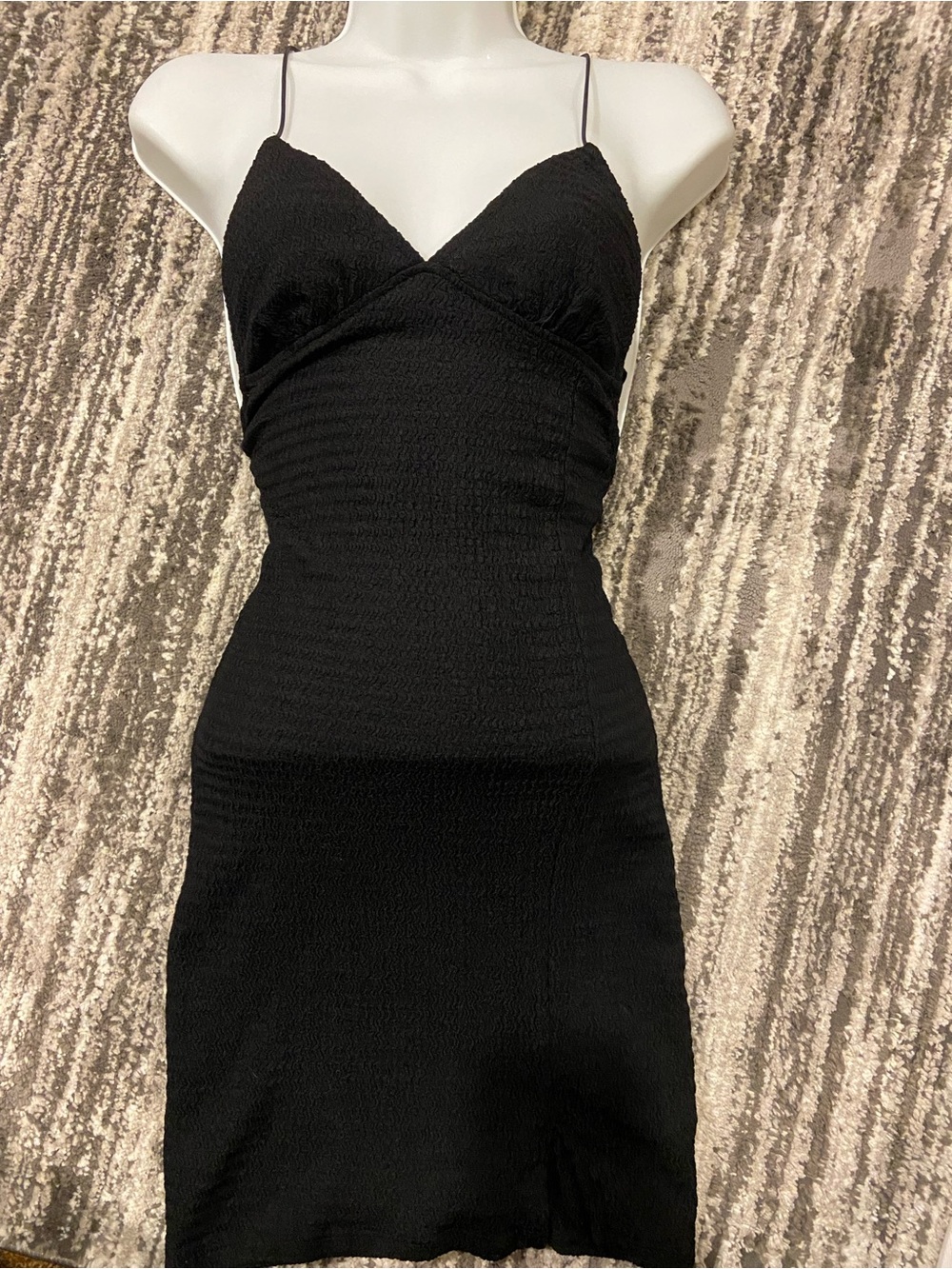 Divided Black Ruched Bodycon Dress Size xxs